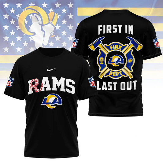 Los Angeles Rams | Premium NFL Fire Dept 3D Shirt TD - HuddleStyle.com - Main