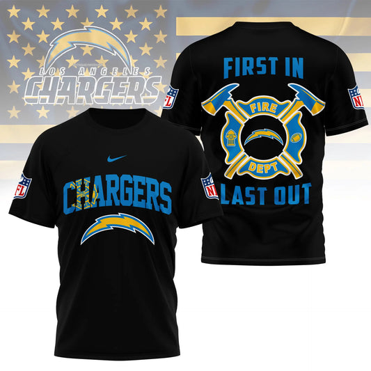 Los Angeles Chargers | Premium NFL Fire Dept 3D Shirt TD - HuddleStyle.com - Main