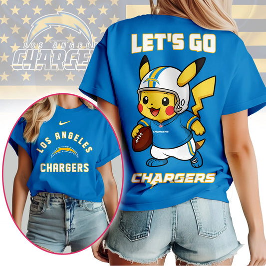 Los Angeles Chargers | Premium NFL Pokemon Fan 3D Shirt NY - HuddleStyle.com - Main