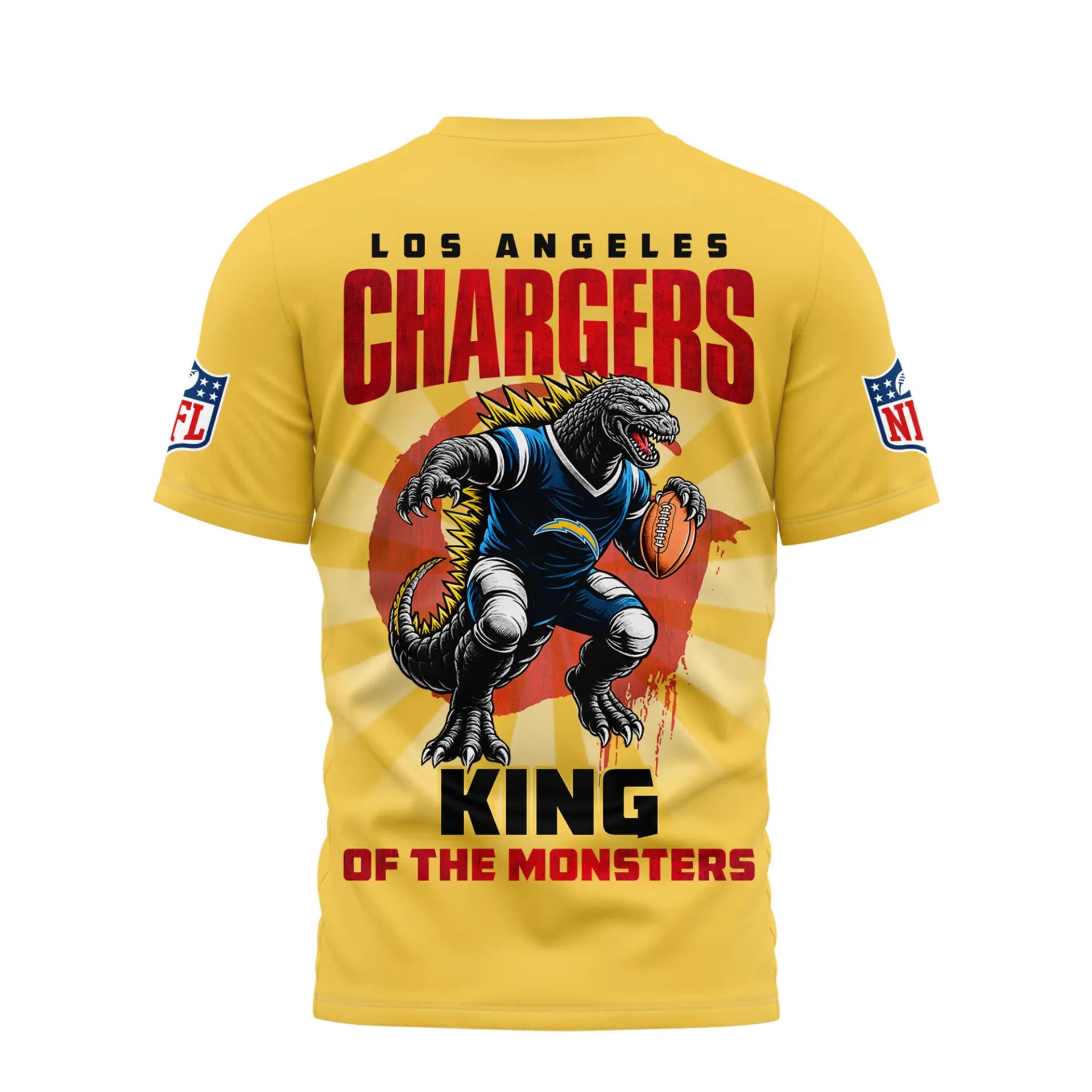 Los Angeles Chargers | Premium NFL Godzilla King of the Monsters 3D Shirt NY - HuddleStyle.com - Image 3