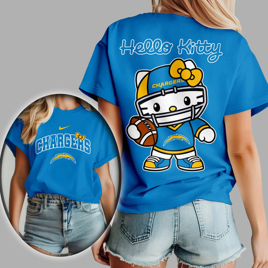 Los Angeles Chargers | Premium NFL Hello Kitty 3D Shirt TD - HuddleStyle.com - Main