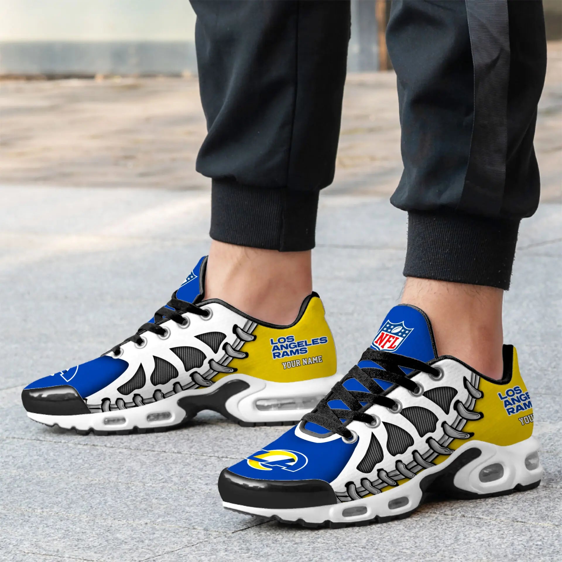 Los Angeles Rams | Premium NFL Custom Air Max Shoes for Fans NY - HuddleStyle.com - Image 3