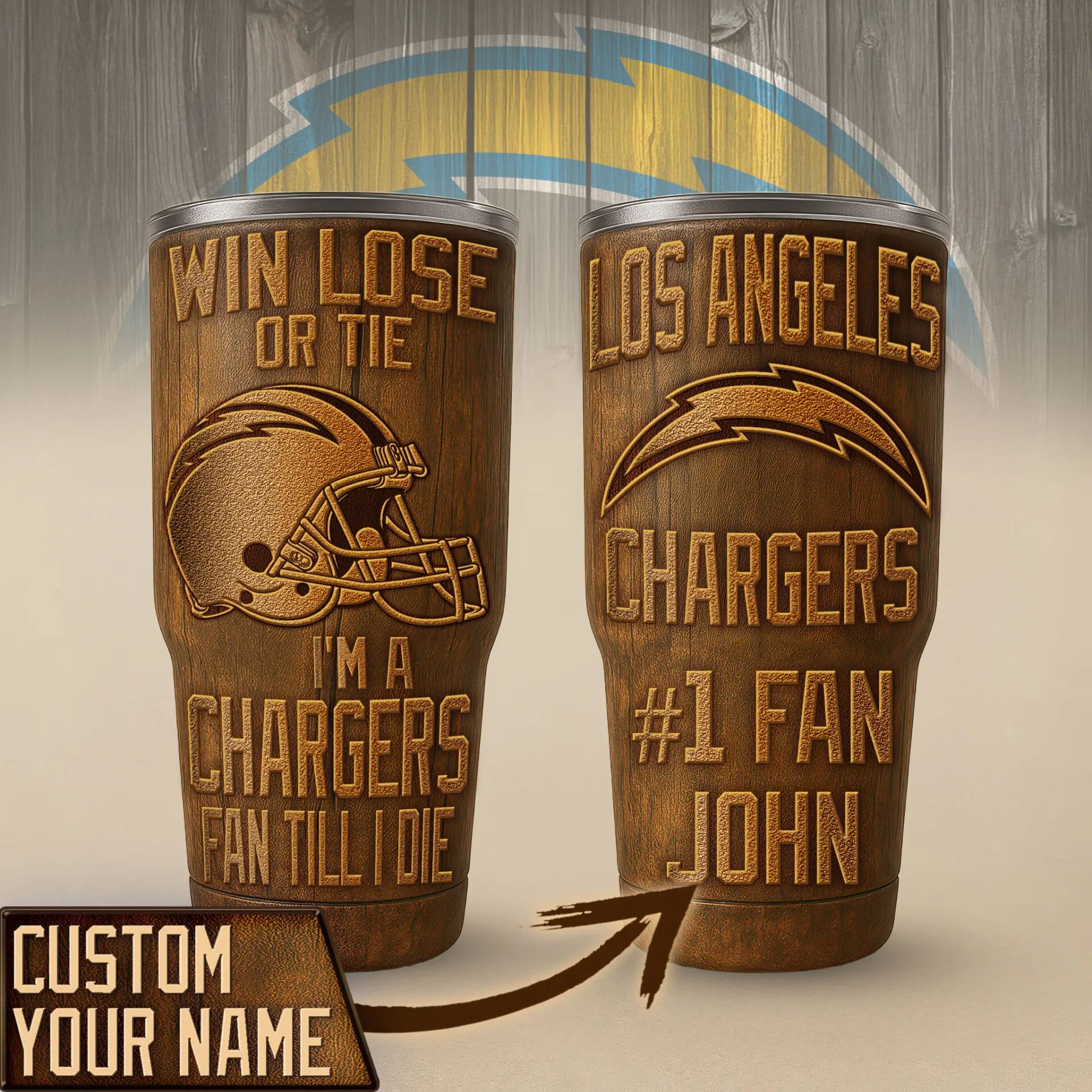 Los Angeles Chargers | PREMIUM TUMBLER TD - HuddleStyle.com - Image 4