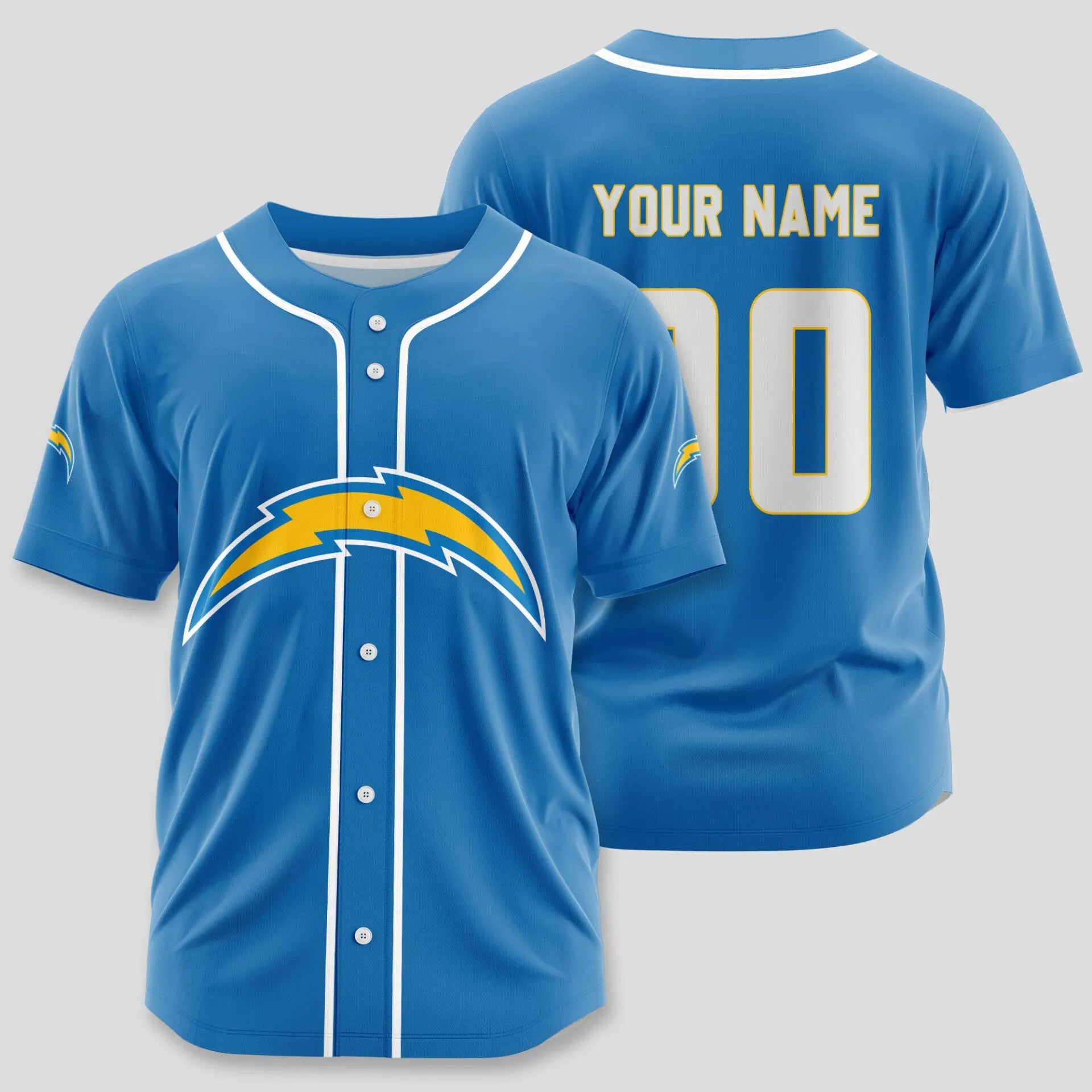 Los Angeles Chargers | Classic Baseball Jersey - Customize Your Name & Number, Your Style! - HuddleStyle.com - Image 2
