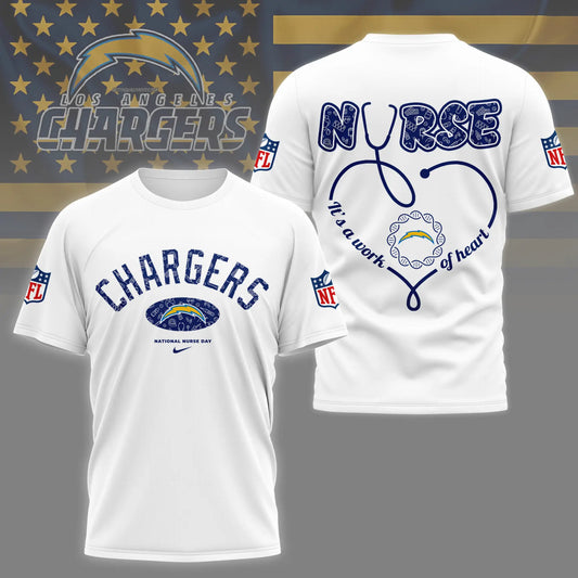Los Angeles Chargers | PREMIUM 3D NURSE APPRECIATION DAY SHIRT NY - HuddleStyle.com - Main