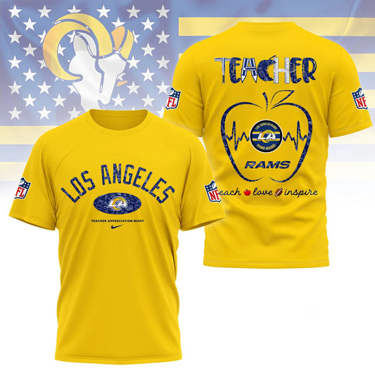 Los Angeles Rams |PREMIUM 3D TEACHER APPRECIATION DAY SHIRT NY - HuddleStyle.com - Main