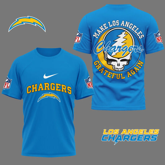 Los Angeles Chargers | Premium Grateful Game Day 3D Shirt NY - HuddleStyle.com - Main